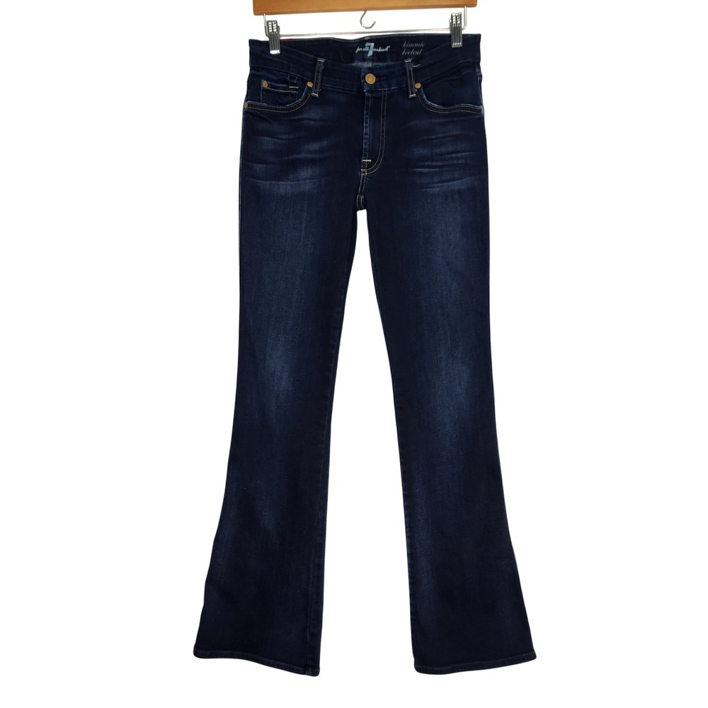 7 For All Mankind Kimmie Bootcut Jeans Dark Wash Indigo Stretch‎ Size 28